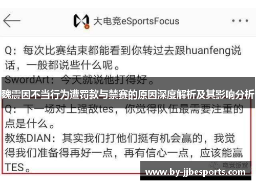 魏震因不当行为遭罚款与禁赛的原因深度解析及其影响分析